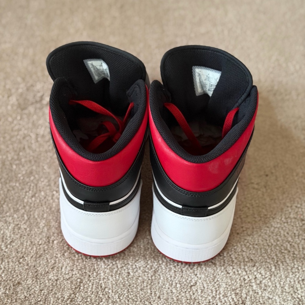 Jordan Men's Black, Red, and White Sneakers - Picture 3 of 7